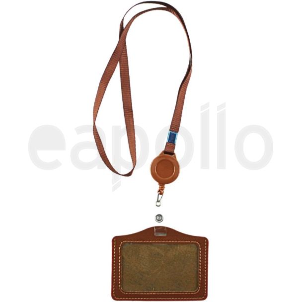 ID Pouch with Stretch Lanyard – Brown 