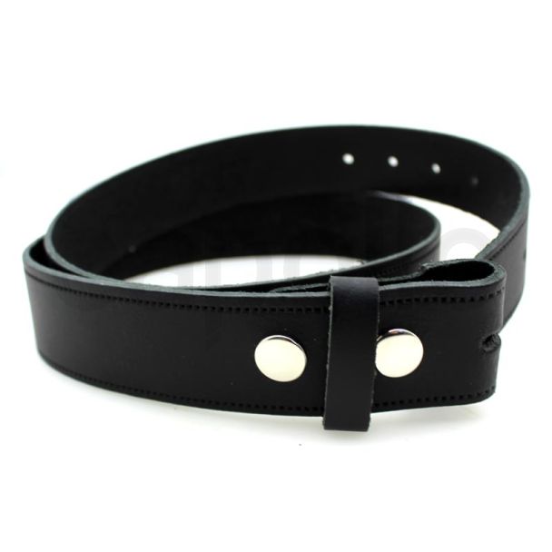 Men's Press Stud Snap On Genuine Leather Belts 1.5'' Wide 