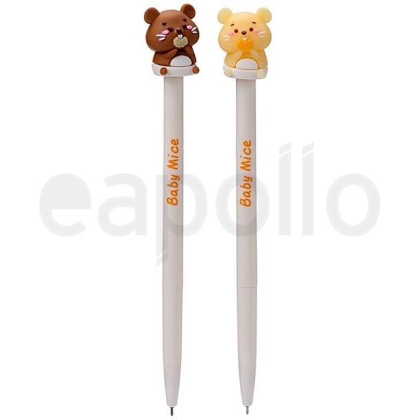 Inkredible Erasable Pen with Cute Baby Mouse Topper - 16.5cm - Asst. Designs