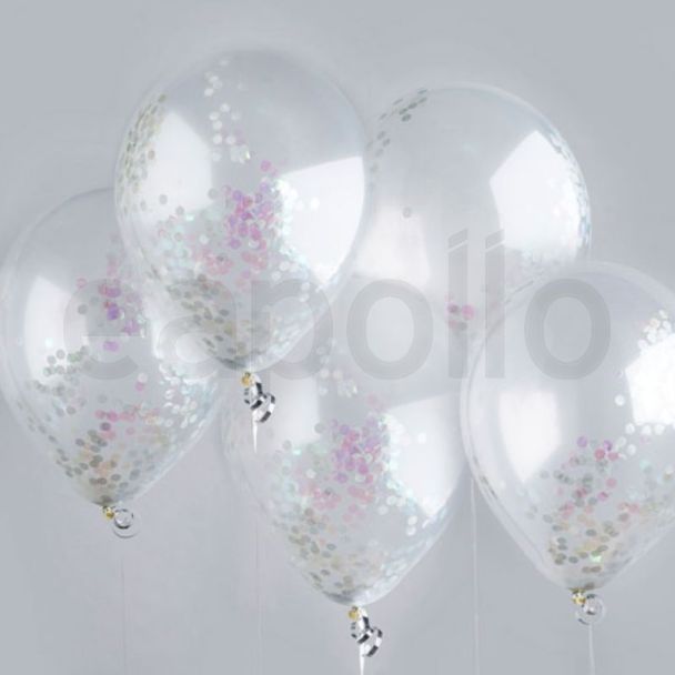 Iridescent Confetti Balloons (Pack of 5)