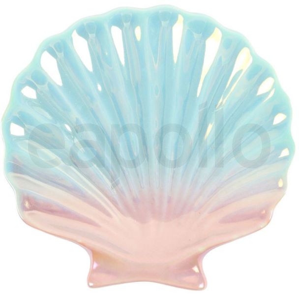 Iridescent Shell Trinket Dish Ceramic Coastal Jewellery Holder (11cm)