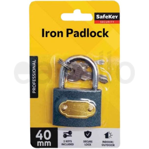 Iron Padlock with 2 Keys – 40mm