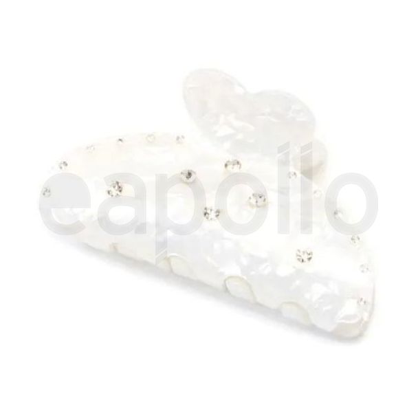 Ivory Pearlescent Diamante Hair Clamp - 9cm