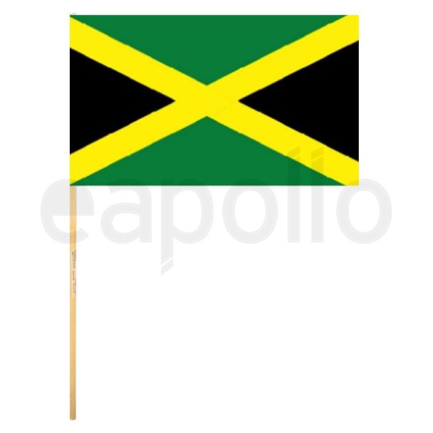 Jamaica Hand Flag With Wooden Stick