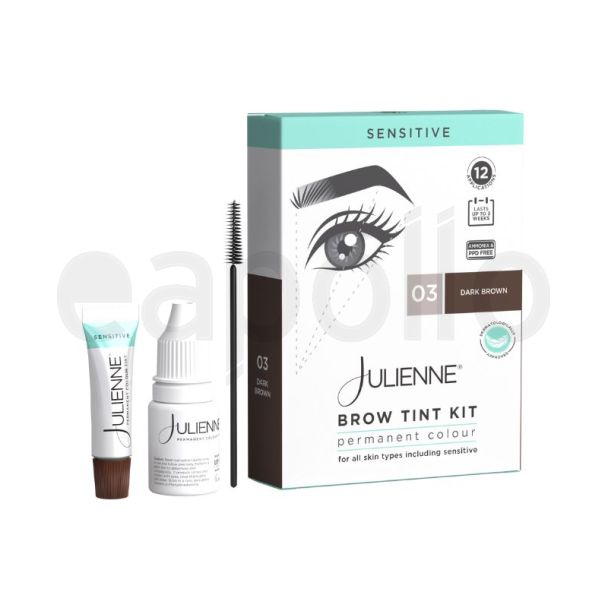 Julienne Brow Tint Kit Permanent Colour - Dark Brown (03) 