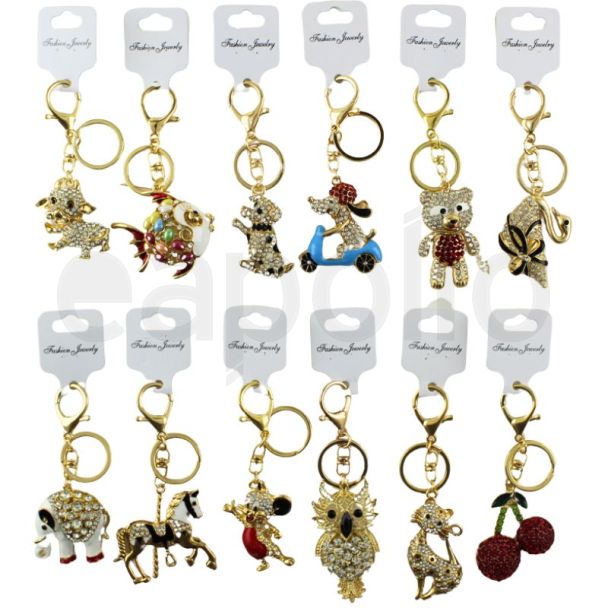 Fashion Jewelry Metal Crystal Keyrings- Assorted (2)