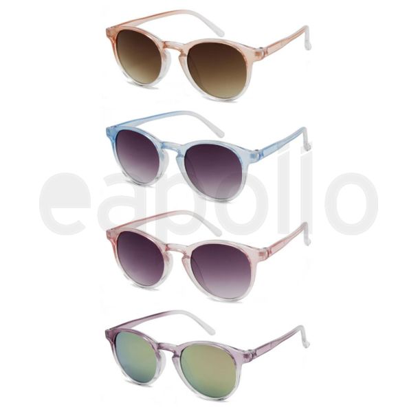 Kids Round Reflector Sunglasses With Pouch - Assorted