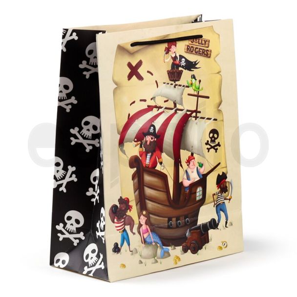 Kids Pirates Paper Gift Bags - Large - 33x26x12cm