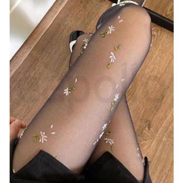 kiki & Chloe 15D Floral Patterned Design Tights - One Size 