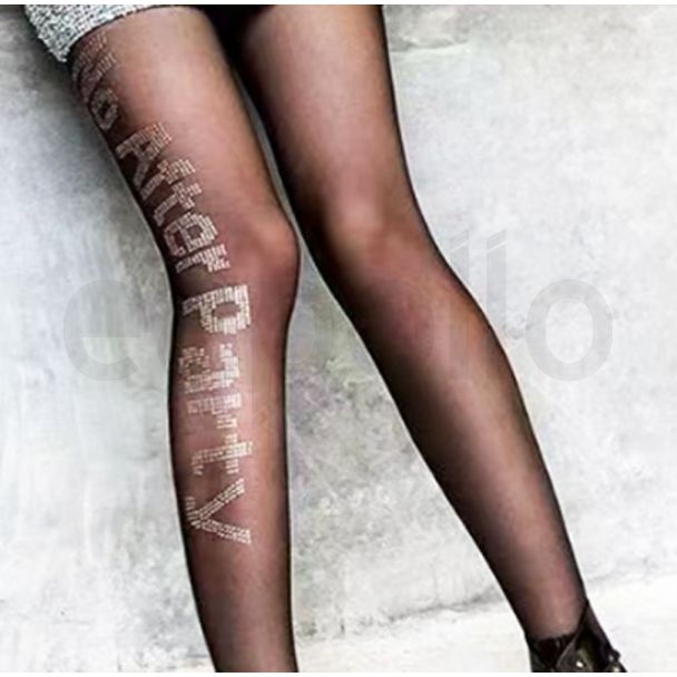 kiki & Chloe 15D NO After Party Design Glitter Tights - One Size 