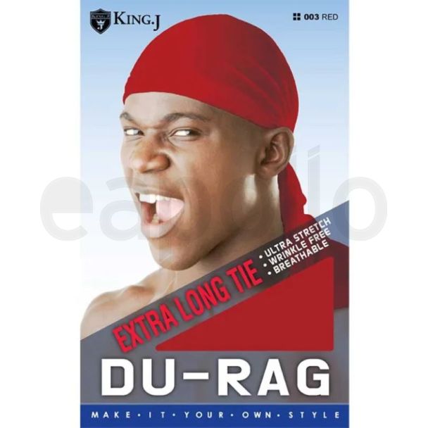 King. J Durag With Extra Long Tie - Red (003)