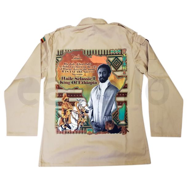 King Of Ethiopia Buttoned Shirt Jacket - Beige (Assorted Sizes)