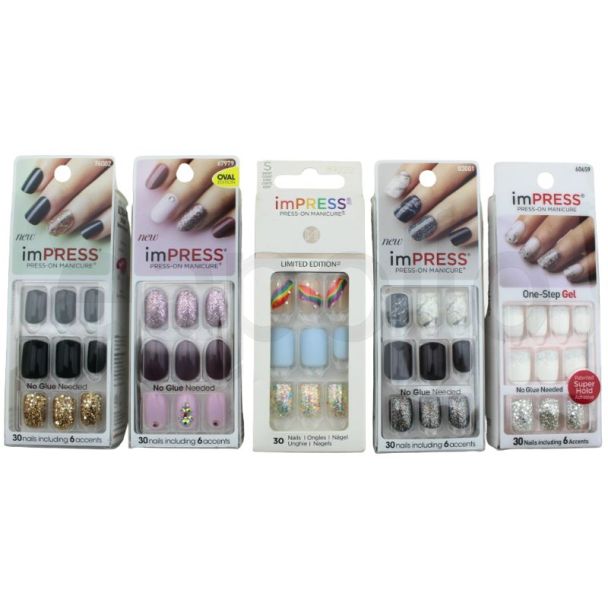 Kiss "Impress" Glue-On & Press On False Nails - Assortment (4)