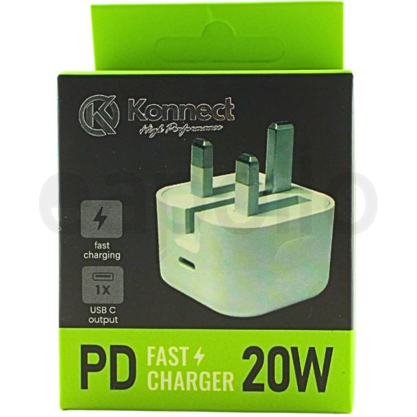 Konnect Single Port Wall Charger (Type C) – White