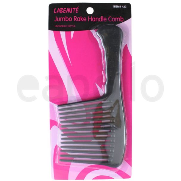 Labeaute Black Handled Wide Tooth Hair Comb - 15cm