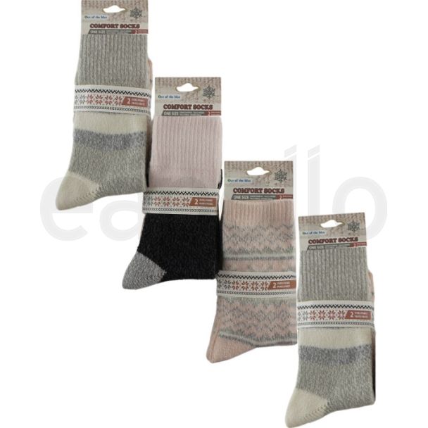 Wholesale Ladies Comfort Socks (2 Pair Pack) - Asst.