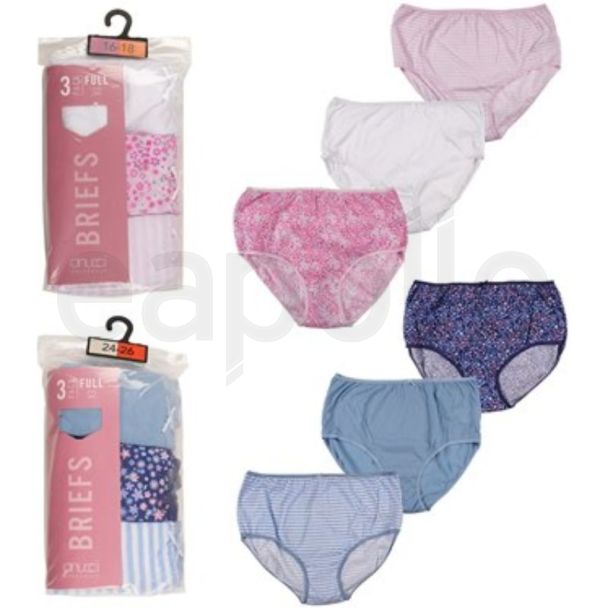 Ladies Full Brief - Assorted (Pack of 3)