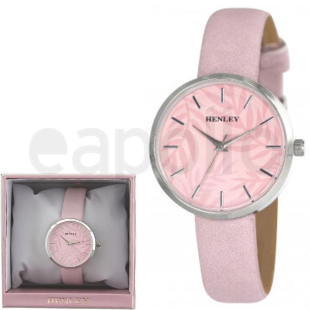 Wholesale Ladies Henley Palm Motif Leather Strap Watch 