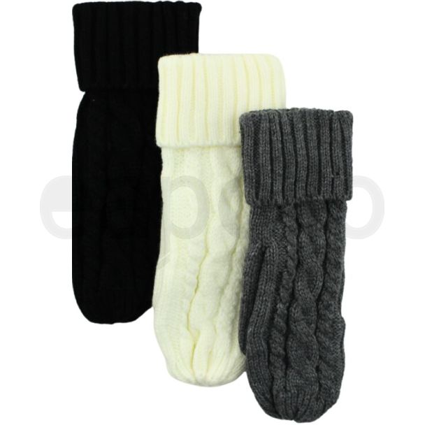 Ladies Knitted Thinsulated Mitten Gloves - Assorted Colours