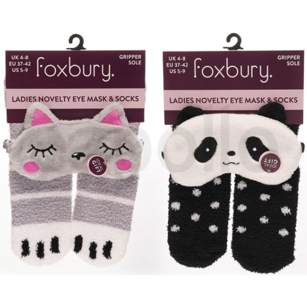 Ladies Novelty Eye Mask & Socks With Gripper 