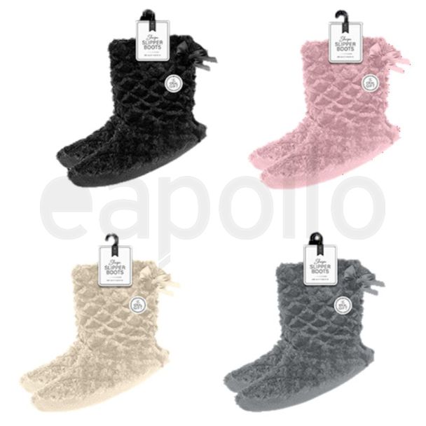 Ladies Super-soft Sherpa Slipper Boots- Assorted 
