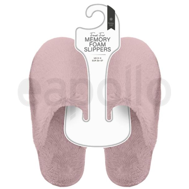Ladies Memory Foam Slippers - Assorted Colours 