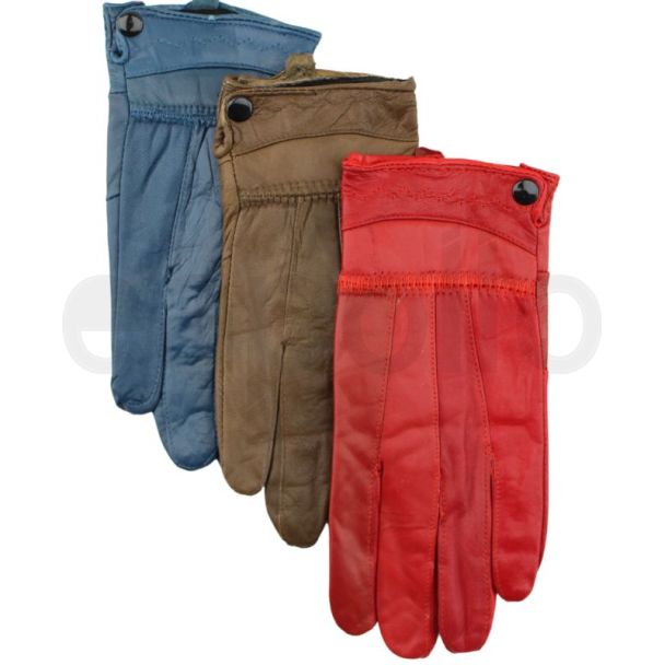 Ladies Leather Thinsulate Gloves - Assorted Colours (A)