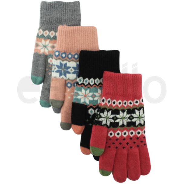 Ladies Touch Screen Double Layer Gloves - Assorted Colours