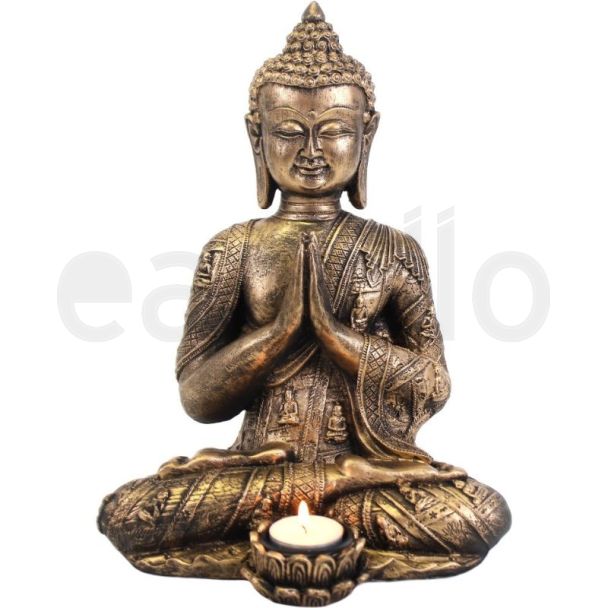 Large Gold Effect Buddha Tealight Holder - 33cm