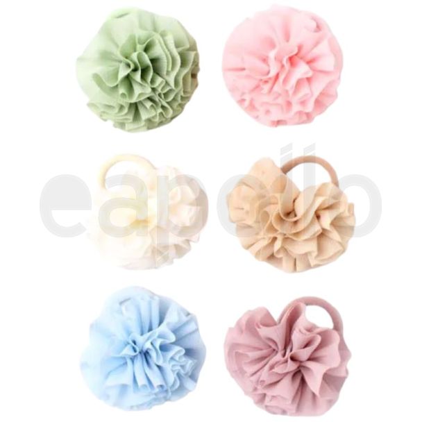 Large Pom Pom Motif Jersey Hair Elastic - Assorted 