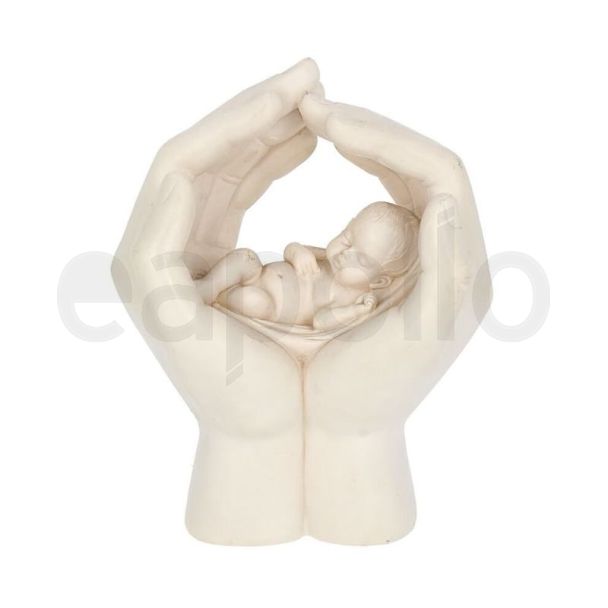 Large Shelter 17.5cm Baby in Cradled Hand Figurine