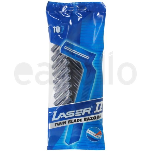 Laser II Disposable Twin Blade Razors(10 Pack)