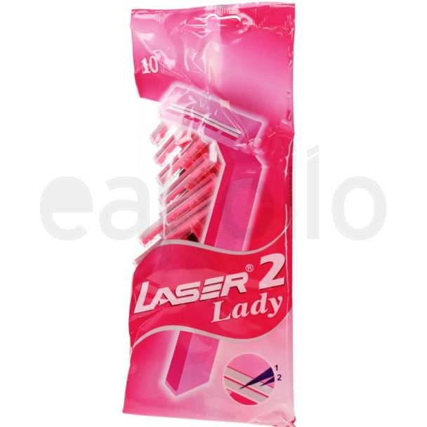 Laser 2 Lady Disposable Twin Blade Razors (Pack of 10)