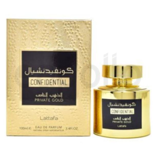 Lattafa Mens Perfume 100ml - Confidential Private Gold