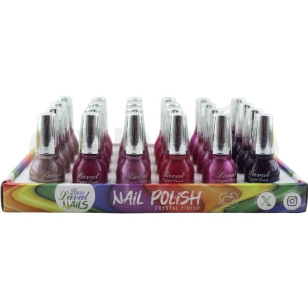 Laval Crystal Finish Nail Polishes - Pink Tray L20D5