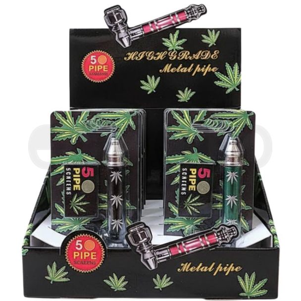 Leaf Design High Grade Metal Pipe - Assorted Colours