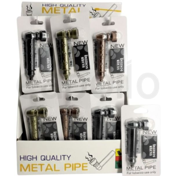 Leaf Design Metal Pipe With Silver Screens - Assorted (7.5cm)