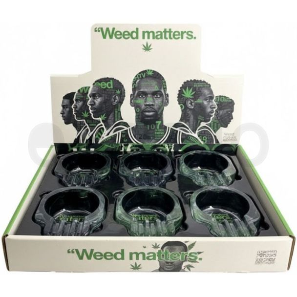 Leaf Matters Skull Glass Ashtray - Assorted (9.5x7.5cm)