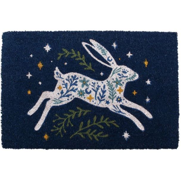 Leaping Hare Coir Doormat - Blue - 60cm