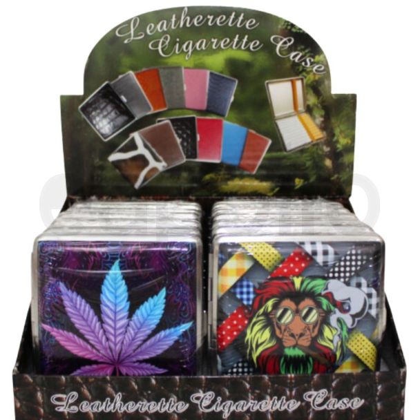 Leatherette Cigs Case - Assorted 