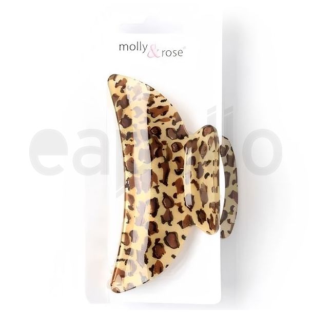 Leopard Print Acrylic Hair Clamps - 9cm