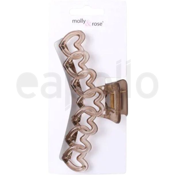 Transparent Linked Hearts Hair Clamps - Assorted - 13cm