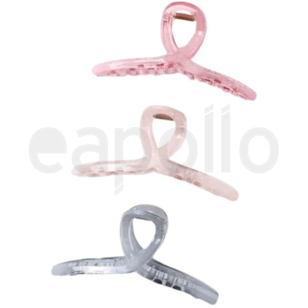 Looped Top Translucent Hair Clamp – Assorted 11cm