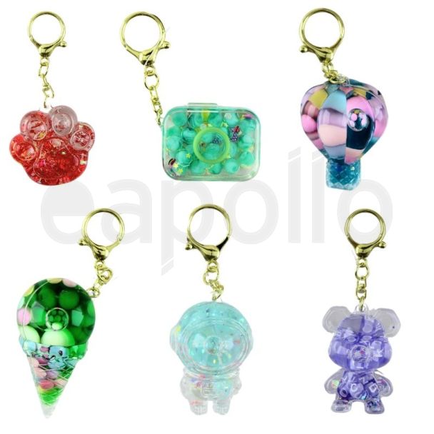Liquid Acrylic Glitter Keyrings 
