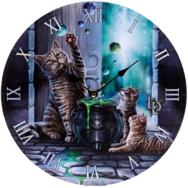 Lisa Parker Hubble Bubble Cat & Kitten Wall Clock - 30cm