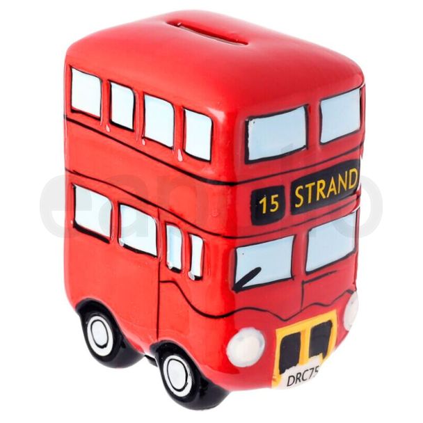 London Icons Red Routemaster Bus Shaped Ceramic Money Box
