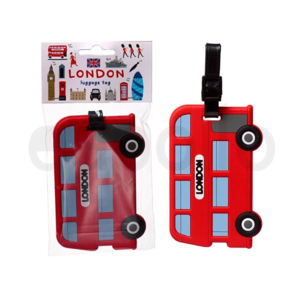 London Souvenir Red Routemaster Bus Shaped PVC Luggage Tag