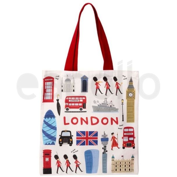 London Souvenir Design Reusable Tote Bag