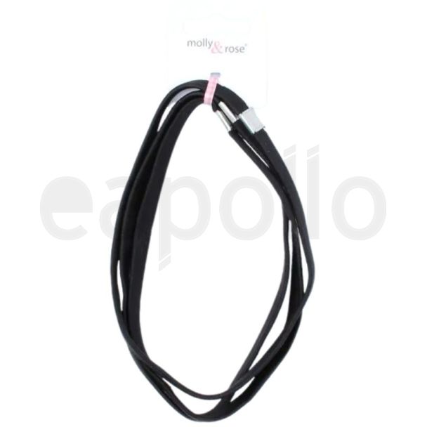 Long Stretch Elastic Bandeau - Black (1cm Thick)