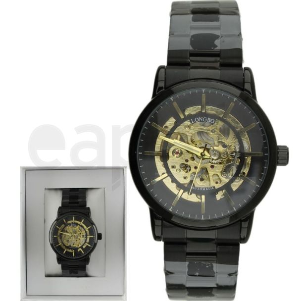 Longbo Men's Automatic Watch with Metal Bracelet - Metal Gun D1
